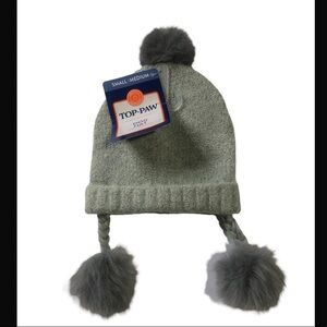 New beanie winter pom pom dog hat S M